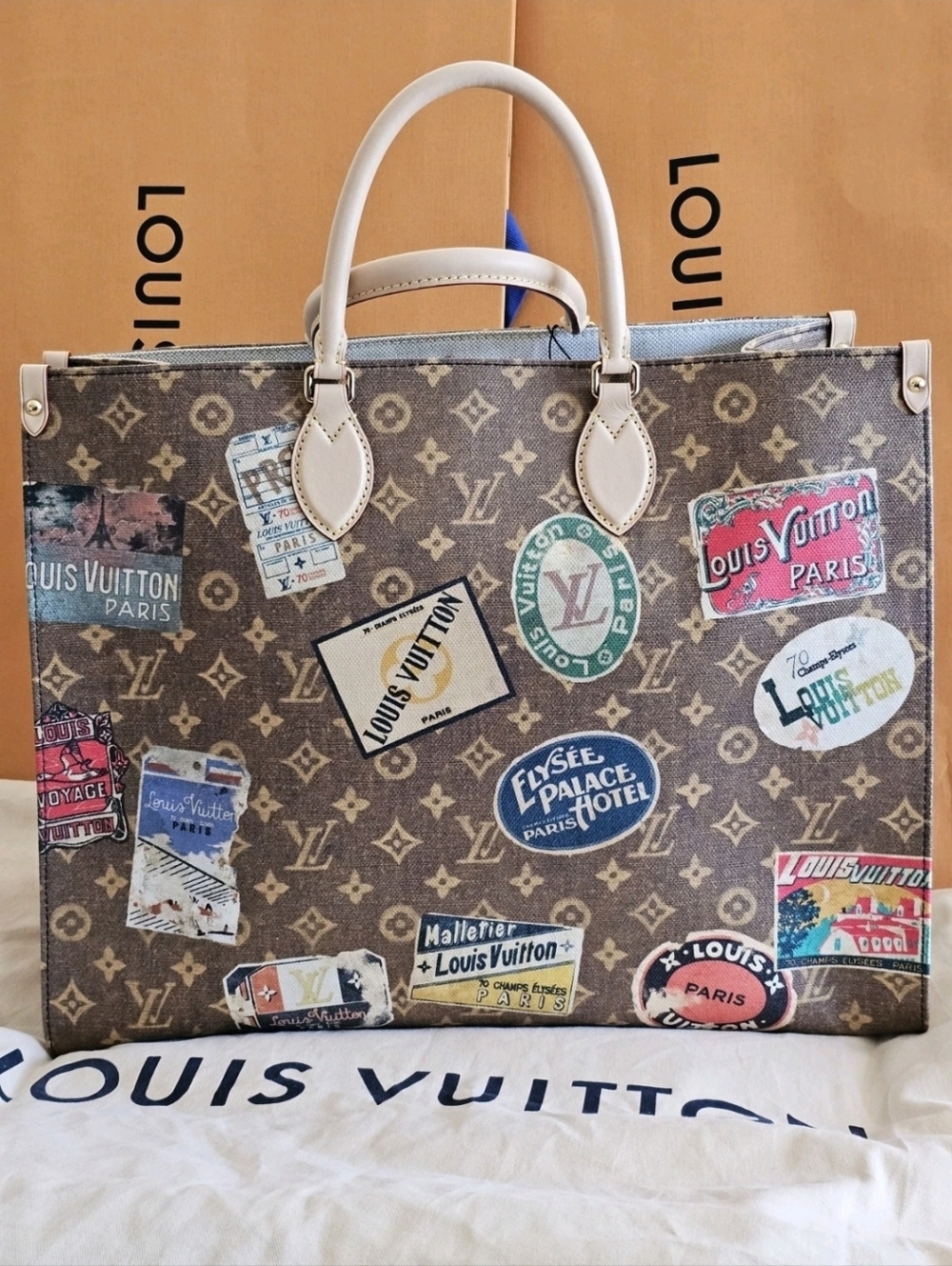 Louis Vuitton OnTheGo GM Voyage Flight Mode Limited Edition VOYAGE Monogram Bag